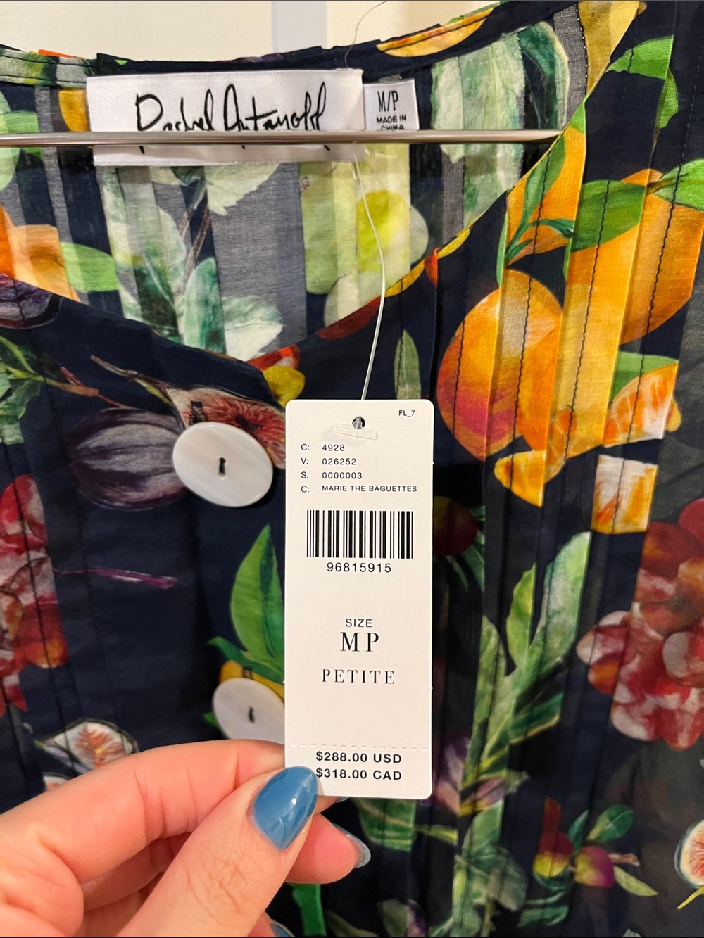 Rachel Antonoff Fruit Print Babydoll Dress NWT - Picture 4 of 5